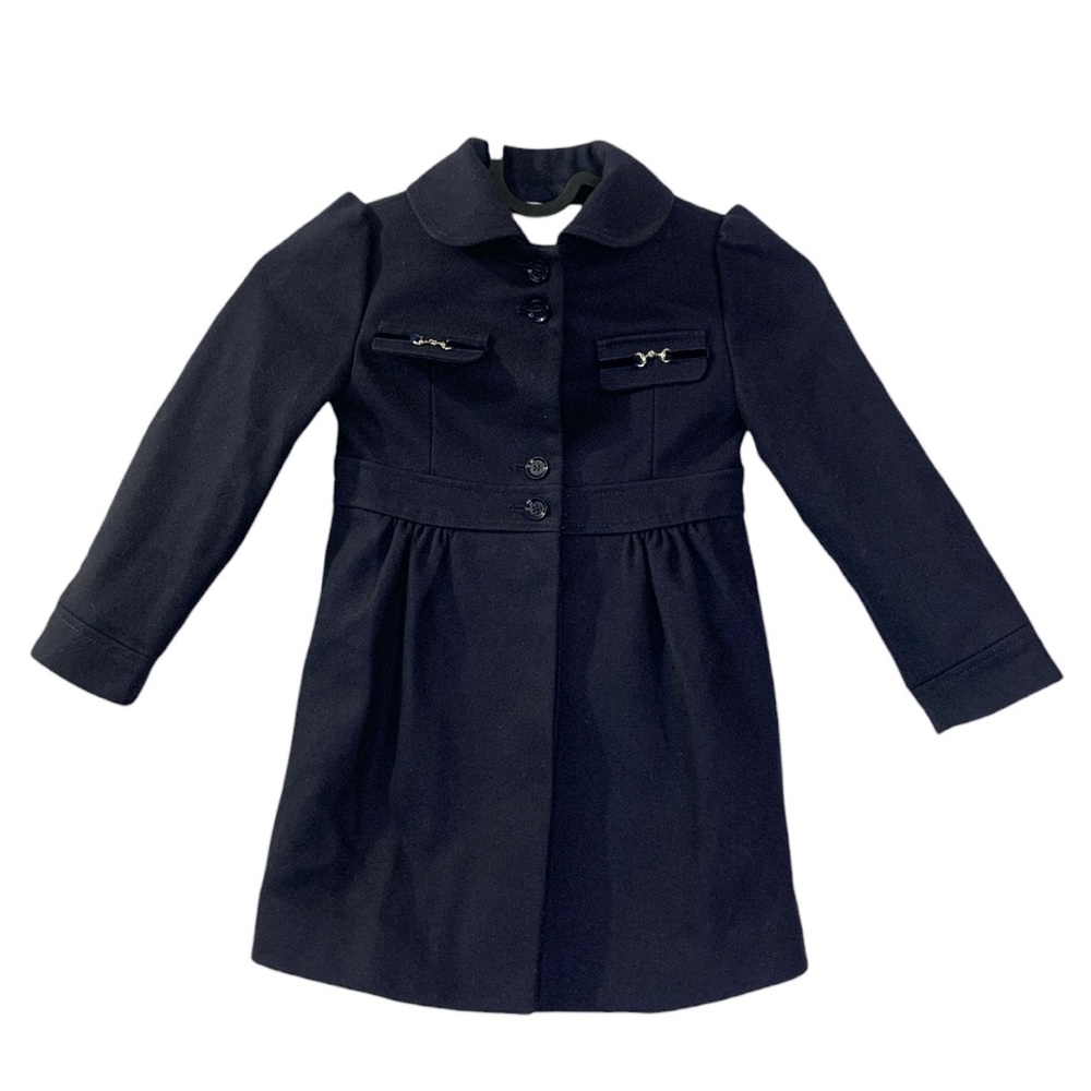 Gucci Girls Wool Cashmere Blends Coat Blue 24 Months Elegant Luxury Plaza-core